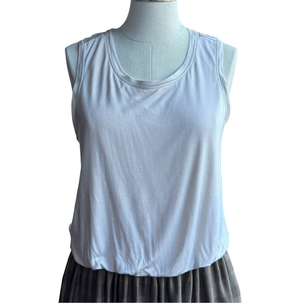 Women's PrAna Perry Knit Tank Top Gathered Waist Texture Stripe Skirt Dress M‎ - Picture 2 of 13
